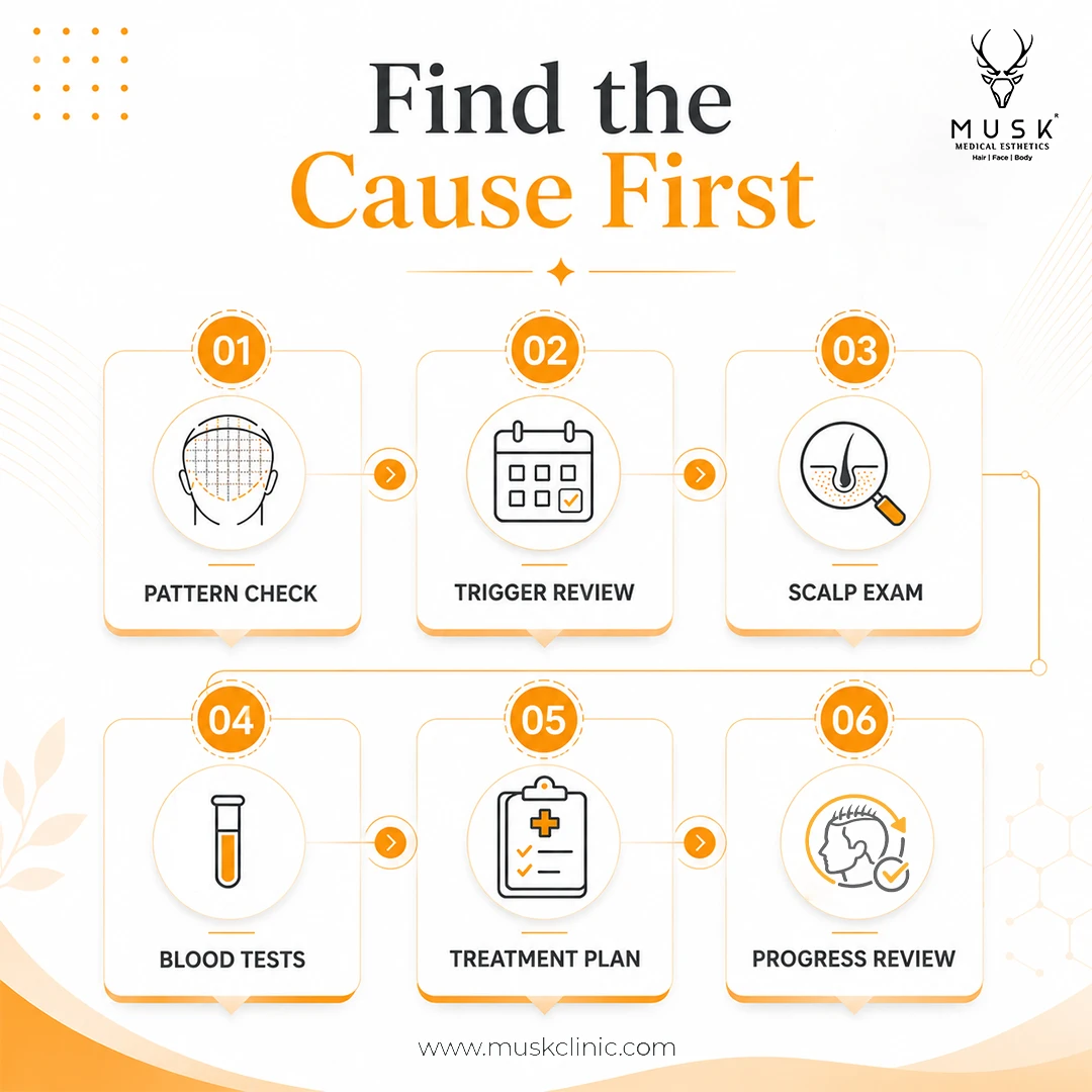 Find the Cause First for Hair Loss