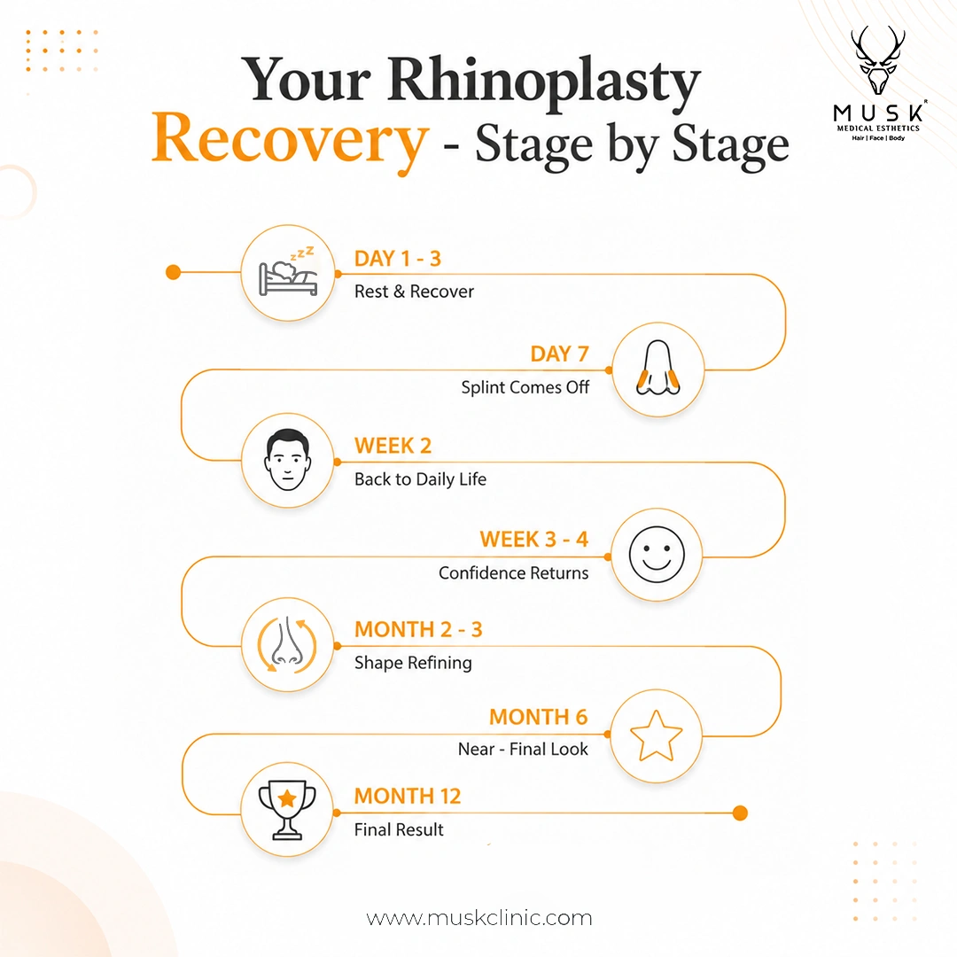Rhinoplasty Recovery - Week by Week at a Glance